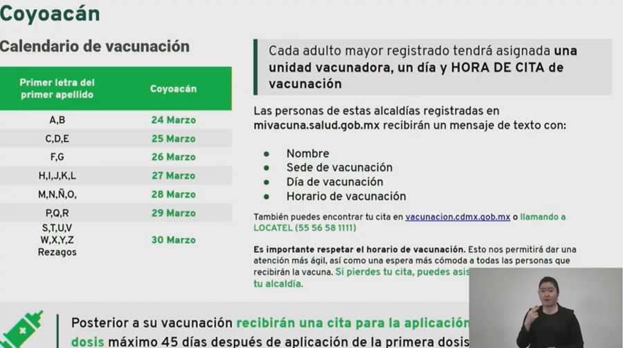 Coyoacán y Tlalpan, alcaldías donde continuará la vacunación de adultos  mayores | NOTICIAS | Capital 21