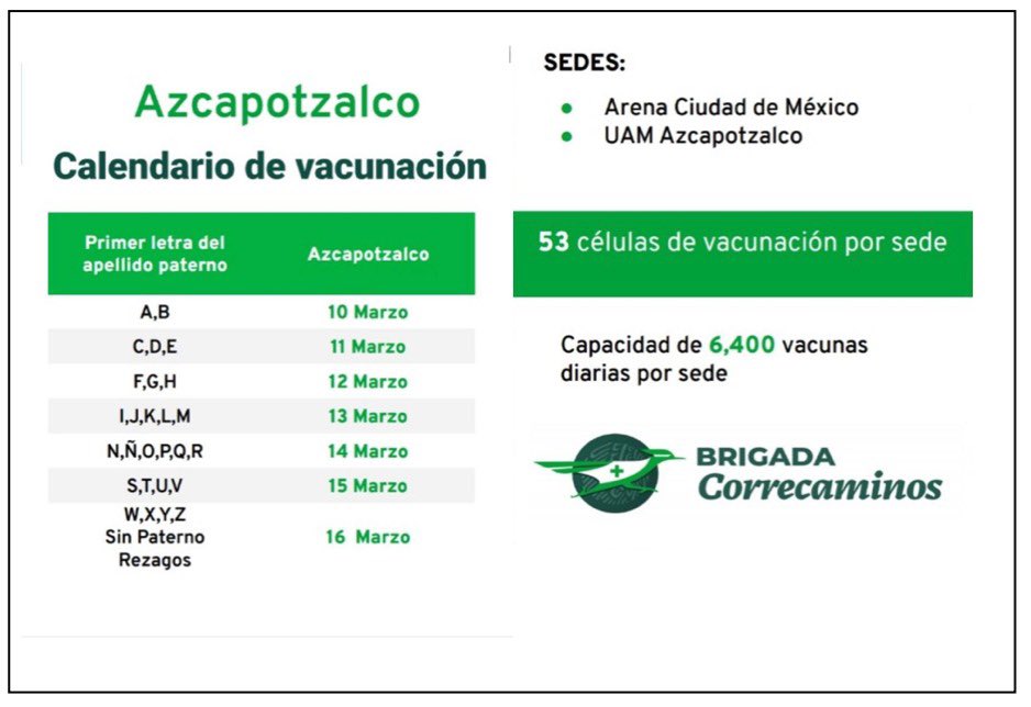 Calendario de vacunación para adultos mayores de Azcapotzalco y Miguel  Hidalgo | NOTICIAS | Capital 21