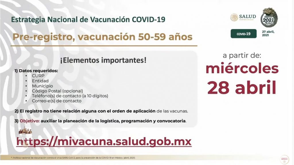 Inicia pre registro de vacunación anti Covid de adultos de 50 a 59 años |  NOTICIAS | Capital 21